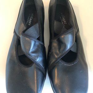 Villager black ballet flats.  Like new!  Size 8
